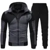 Tracksuits masculinos outono inverno jaqueta terno 2 peça moda masculino esportes hoodies sweatpants casual outwear roupas oversize 220902