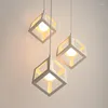 Hanglampen Noordige mode Simple Industrial Air Bar Exhibition Hall Gastkamer Balkon Corridor Home Decoratie Iron Lighting Square