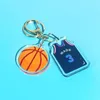 Jersey Shape üzerinde Basılı Yeni Basılı Keychain Takılar Erkek ve Kadın Çocukları İçin Spor Anahtar Yüzüğü Basketbol Fan Geri Hadi Hediyesi Aksesuarları Hediye