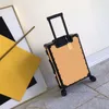 Resväskor bagage påsar gå rese fall män kvinnor textur rit bar lådan vagnstam handväska spinn spinnare universal hjul bagage tillbehör andra väskor anpassade gula