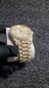 2022 Nya Iced Out Diamonds Watch Pass TT ETA 3255 Rörelse Mekanisk gul guld toppkvalitet Män lyxurlåda inkluderar