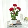 Dekorativa blommor Creative Five-Head Peony Bonsai Fake Flower Indoor Decoration Artificial Simulation Plant