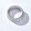 2023 Square Luxury Sterling Silver White Gold Plated Synthetic Diamond Rings grossistf￶rlovningsringar f￶r m￤n AB115