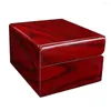 시계 박스 3pcs 빨간색 보석 컬렉션 박스 나무 디스플레이 여행 스토리지 레이디 선물 쇼케이스