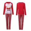 Women's Two Piece Pants Family Matching Pyjamas Set Cartoon Santa Claus Plaid Sleepwear Nightwear Mother Daughter Christmas Pajamas Outfits