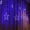 Strings Christmas String AC 220V Romantic Fairy Star LED Gardinbelysning för Holiday Wedding Garland Party Decoration