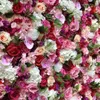 Dekorativa blommor Konstgjord blommvägg med falsk användning ros Austin Peony för bröllopsbakgrundsdekoration