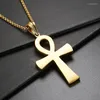 Pendentif Colliers Mode Personnalisé Vêtements Accessoires À La Mode Rock Hip Hop Hiéroglyphe Égyptien Antique Croix Hommes