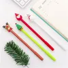 Cartoon Christmas Gel Pen Color Plastic Black Ink Pen Office School Supplies GC1560