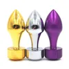 Massageador de brinquedos sexuais Novo 3pcs/lote de luxo de metal plug plug inserir anal sexy stopper brinquedos sexuais adultos produtos adultos