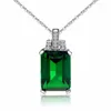 Colliers pendants Zhenrong Europe et Am￩rique 925 Silver plaqu￩ 18 K Gold Emerald Green Color Gem Tourmaline Collier