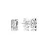 Rose Gold Square Halo Stud Oreads Real 925 Silver Women Men Men Party Bijoux avec boîte d'origine pour CZ Diamond Girlfriend Gift Earring1046824