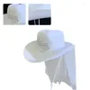 Berets West Style White Большая шляпа коренной пастушки для свадебной вечеринки невесты Познание