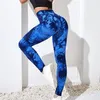 Kvinnors leggings s￶ml￶sa slipsf￤rgade kvinnor f￶r fitness yogap￥sar skjuter upp tr￤ning sport benen h￶g midja tights gym damkl￤der 220902