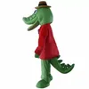 2022 Green Alligator Crocodile Mascot Costume Fancy Dress Prop Set Halloween