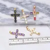 Colliers pendants Ocesrio Cross à la mode pour collier Gold plaqué CZ Crucifix Bijoux Faisant des fournitures en vrac en gros PDTA705