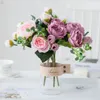 Декоративные цветы искусственный цветочный букет свадебный скандинавский фальшивый украшение зеленая стена шелк гостиной обеденный стол