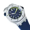 Lüks Mens Mekanik Saat AP15703 Royal Ofshore Serisi 9015 Hareket Kauçuk Kayışı Tam Otomatik İsviçre ES Marka Bilek Swatch