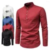 Men's Polos Quick Dry Stylish Stand Collar Autumn Shirt Slim Buttons For Interview