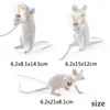 Lampes de table Souris Résine Animal Rat Lampe Être Nuit Dortoir Mini Mignon LED Décor À La Maison Lampes De Chevet Luminaires