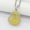 Naszyjniki wisiorek punkowy biżuteria Budda Naszyjnik Kobiety Mężczyźni Kolorowe lampwork szkło kamień wahadło Maitreya leczenie amulet