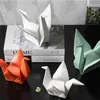 Estatuetas decorativas novidades modernas mil guindastes de papel abstrato em cerâmica escultura de animais escritório de estar decoração de desktop decoração estatueta