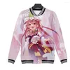 Jackets femininos Japão Japão Harajuku Hololive Inugami Korone 3D Casual Slave Longa Jaqueta de beisebol Moda feminina Moda Kpop Tops