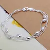 Fashion Charm Armband för kvinnor flickor koreanska olivpärlor Silverfärg Bangle Hand smycken Lagens tillbehör