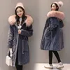 Kvinnors dikerockar 2022 rusade ingen blixtlås full vinterkläder Korea Ma'am Cotton Girls Long Fund Heavy Seta Keep Warm Cotton Padded