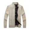 Hommes chandails hommes pull manteau manches longues automne grande taille garder au chaud beau élastique Plaid doublure veste