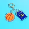 Nouveau imprimé sur maillot forme porte-clés breloques sport porte-clés pour hommes et femmes enfants basket fan bibelot souvenir accessoires cadeau