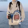 Herrtr￶jor zazomde turtlenecks haj tr￶ja vinter patchwor harajuku koreansk stil h￶g hals ￶verdimensionerad gr￥ turtleneck f￶r 220902
