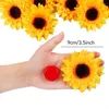 Fleurs décoratives 5 pièces 3.5 "têtes de tournesol en soie artificielle pour arbre de noël artisanat décoration de fête de mariage à la maison