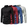 Men's Polos Quick Dry Stylish Stand Collar Autumn Shirt Slim Buttons For Interview