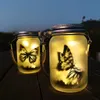 Solar Garden Lights Fairy Lantern Outdoor Hanging Frosted Glass Mason Jar voor tafel tuin patio gazon wieden verjaardagsfeestje decoraties