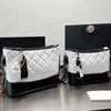 CC Bag Shopping s Damen French Classic Hobo Luxuriöses Kalbsleder, gesteppt, kariert, Farbblock-Geldbörse, Gold-Metall-Reißverschluss, Doppelkette, Schulterstr