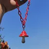 50pcs/lot fofo colar de cogumelo colorido colar para mulheres charconas plásticas Colares de colar de jóias por atacado Acessórios