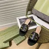 Klassisk modefast f￤rg toffel toppkvalitet sommar tofflor ny stil kvinnor l￤der scuffs sandal lady lyx fritid platt botten sandal med original l￥da