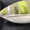 Подушка OEM Классическая режущая бархатная крышка диван декоративная полоса Жаккард бросает зеленый чехол с фабрики
