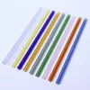 wholesale 8x200mm cannucce colorate in vetro ondulato pipetta ecofriendly succo di latte per bambini riutilizzabile vetro paglia bar party