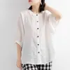 Women's Blouses Puff Sleeve Summer Linen Shirts Women Tunics Ladies Loose Vintag Tops Short Pullover Female Shirt Blouse Casual Overshirt