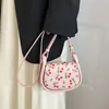 Evening Bags Cherry Pattern Mini Leather Saddle Flap Crossbody For Women 2022 Trend Luxury Shoulder Bag Female Handbag And Purse