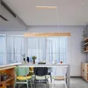 Lampade a sospensione Moderne luci a LED in legno Paralume in legno Decorazione per sala da pranzo Appesa Illuminazione per cucina per ufficio interna