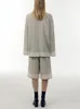Blouses des femmes 2022 Earnom Autumn Fashion Fashion Pringe en soie en soie en soie ou short set pantalon à lame de genou décontracté à poitrine simple