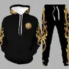 Heren tracksuits heren set 3D printen mode persoonlijkheid creatieve heren suit met capacu casual sweatshirt zweetwegen twee