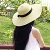 Wide Brim Hats Summer Sun For Women Large With Ribbons Bow Beach Hat Cap Ladies UV Protect Chapeu Feminino