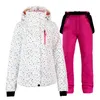 2020 여성 방수 스키 스키 스노우 보드 겨울 야외 스포츠 따뜻한 스노우 보드 재킷 턱받이 바지 set279J