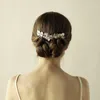 Pinces à cheveux couleur argent feuille Long peigne mariage vigne Accessoires Vintage mariée bandeau bijoux femmes casque