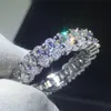 Volledige diamant vierkant zirkoon ring mode dames perzik hart diamanten trouwring cadeau sieraden