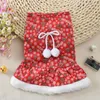 Dog Apparel 2023 Christmas Costume Dress Puppy Warm Fleece Skirt Clothes Autumn And Winter Pet Red Fancy